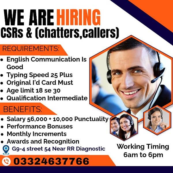 Job for male and female | CSR HIRING | Call Center Job In Islamabad 0