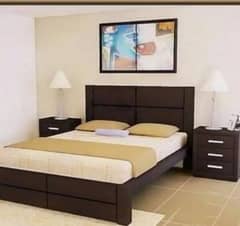 double bed set, king size bed set, sheesham wood bed set, furniture