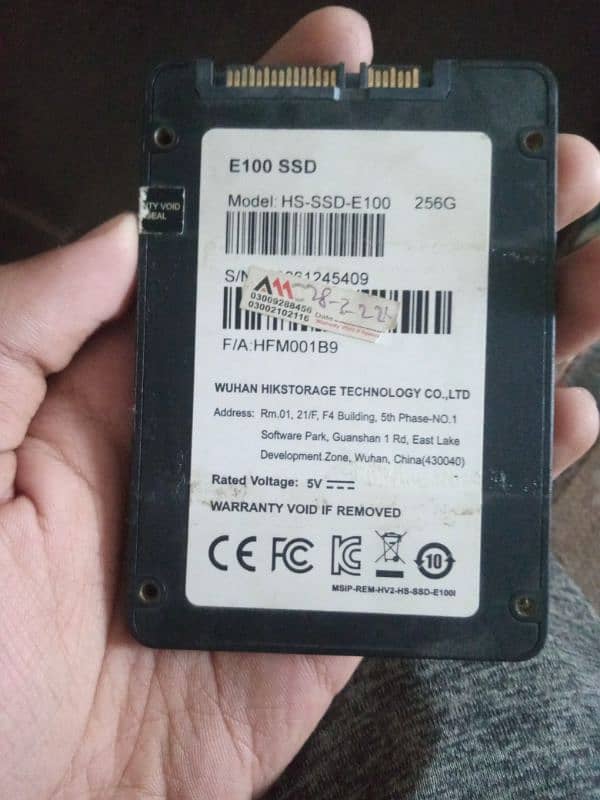 256gb sata hikvision ssd barely used 1