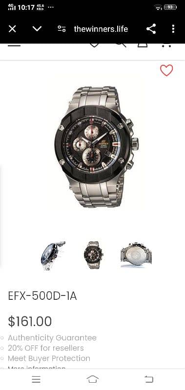 original Casio edifice model efx 500 Sapphire glass 6