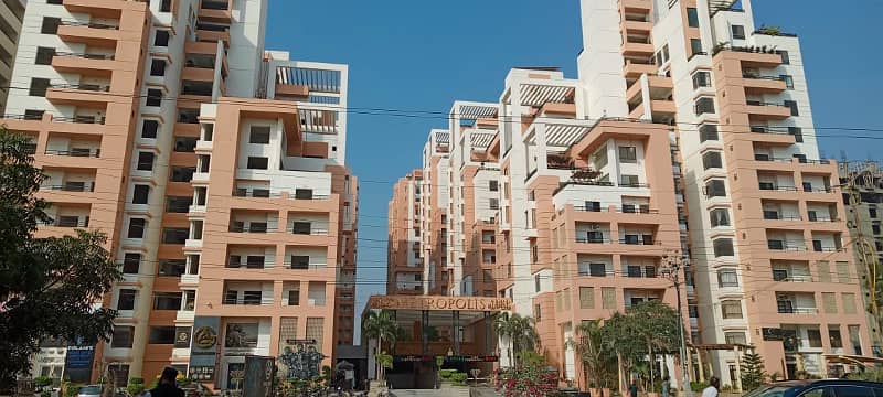 FOR RENT - 3 BEDDD BRAND NEW FLAT (WEST OPEN-CORNER) AVAILABLE IN METROPOLIS RESIDENCY, MAIN JINNAH AVENUE KARACHI 0