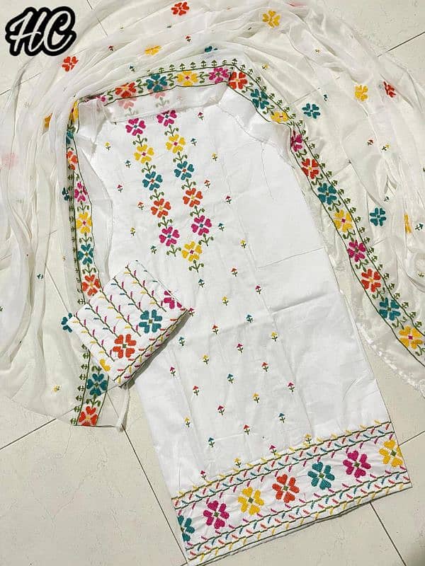 cotten Lawn Embriodery 3pc suit 2