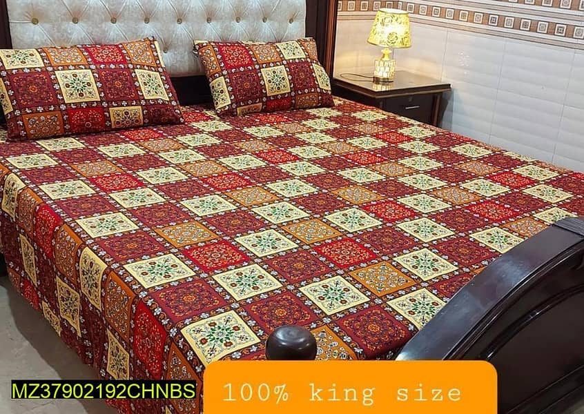 Cash on dilvery - Crystal Cotton Printed Double Bedsheets 4