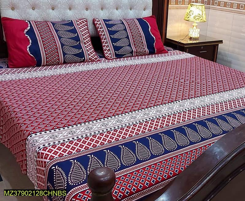 Cash on dilvery - Crystal Cotton Printed Double Bedsheets 5