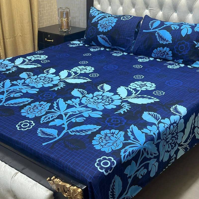 Cash on dilvery - Crystal Cotton Printed Double Bedsheets 8