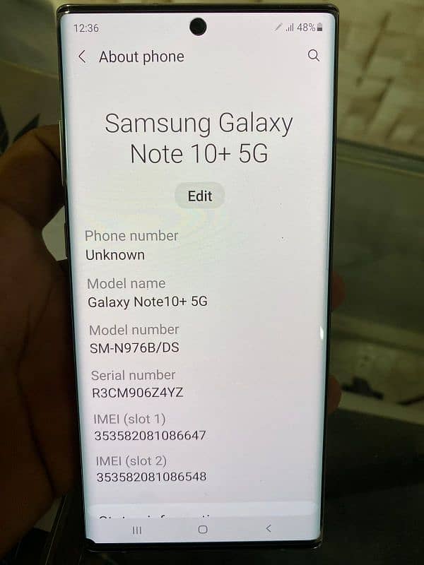 Samsung Not 10 plus 1