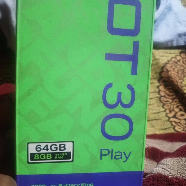 Infinix Hot 30 play with box charger Sath 4+4/64 6