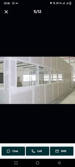 drywall/gypsum board partition/office partition/false ceiling work