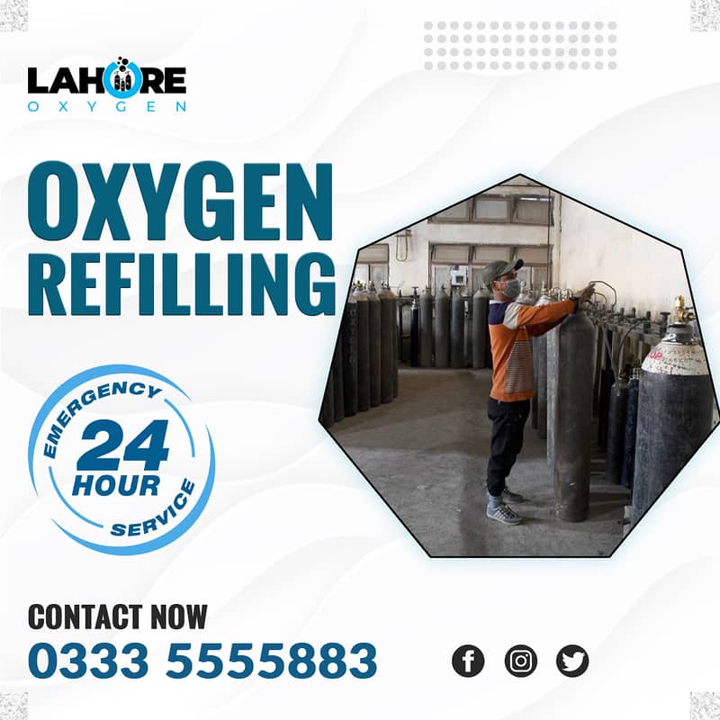 Oxygen gas Cylinder refill Lahore home delivery 0