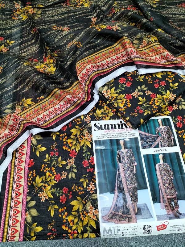 Digital printed slub khaddar collection 2024 "SUNNIVA"BRAND 100%ORG 2