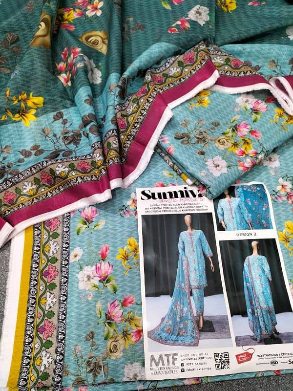 Digital printed slub khaddar collection 2024 "SUNNIVA"BRAND 100%ORG 3