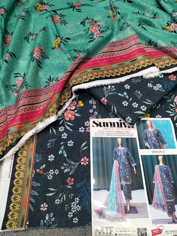 Digital printed slub khaddar collection 2024 "SUNNIVA"BRAND 100%ORG 5