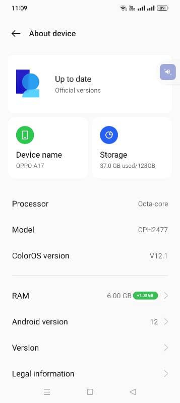 oppo A17 4/64 new condit 6