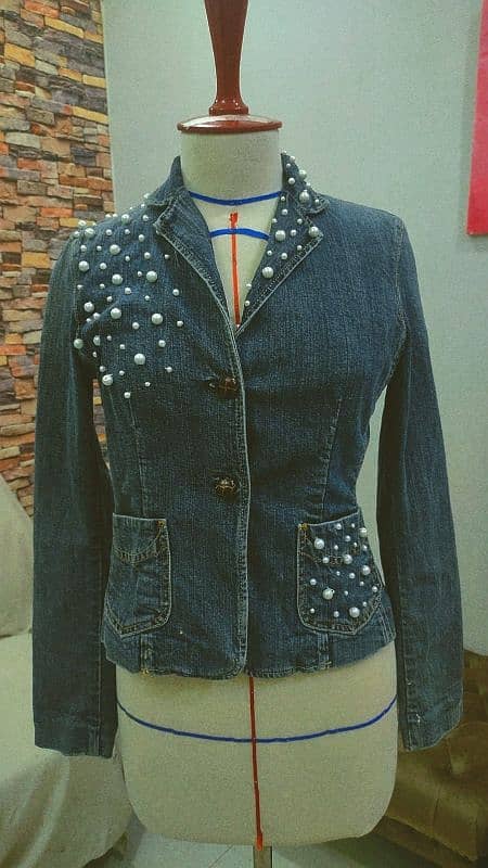 Denim jacket with hand work 0