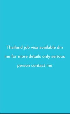 Thailand job visa