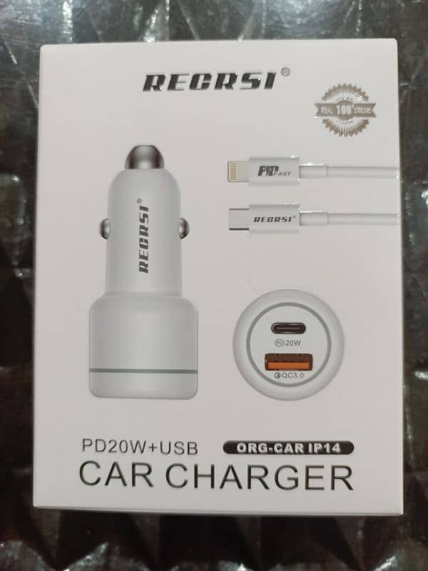 Original Car Charger with iphone cable 1