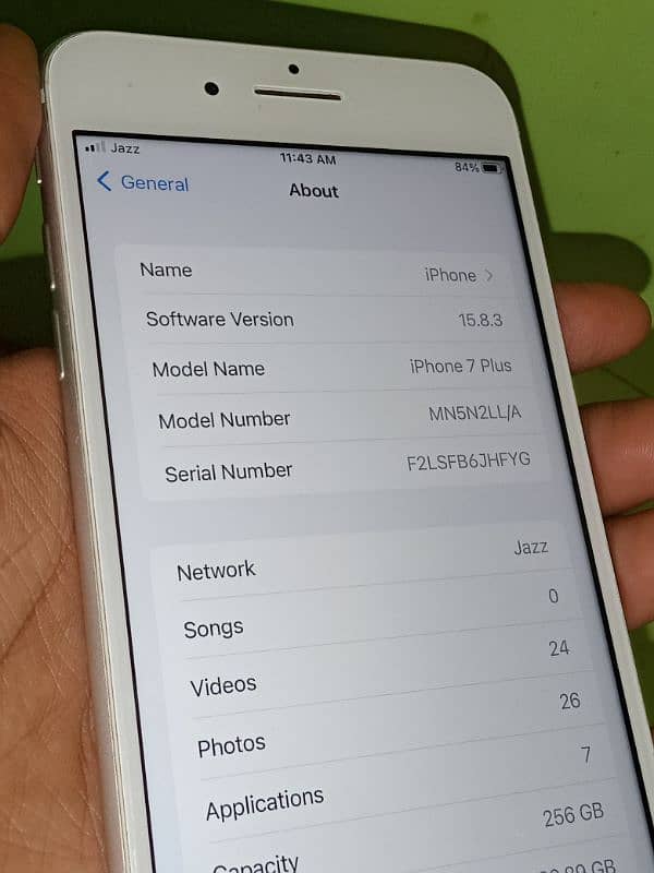 IPHONE 7PLUS PTA APPROVED 256 GB 4