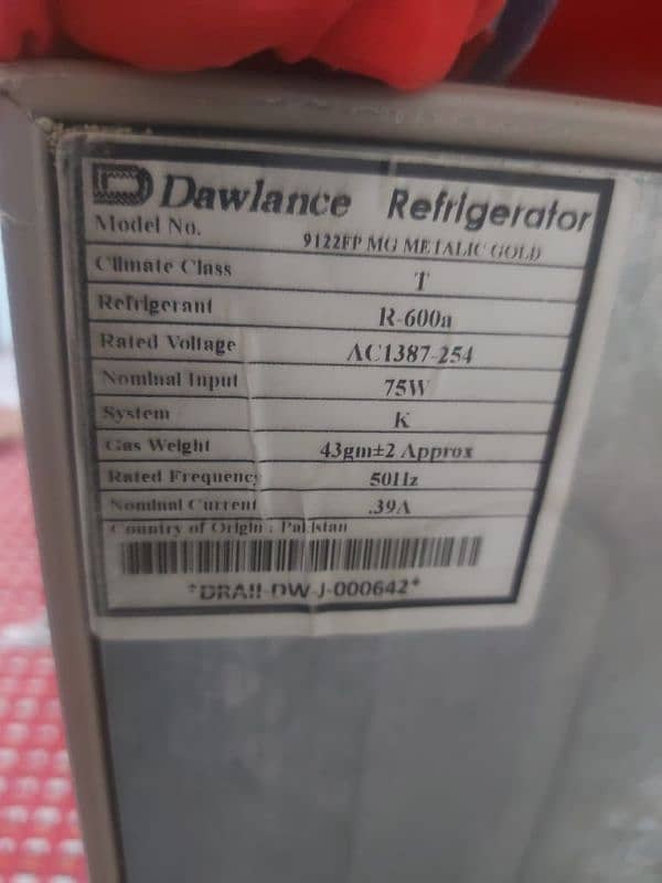 refrigerator 9122  only 4 month used 7