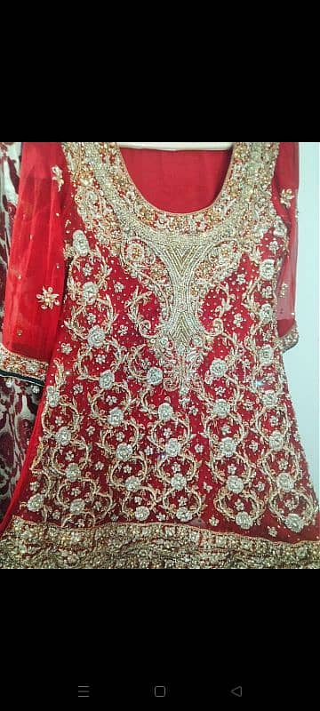 heavy bridal dress blood red color 2