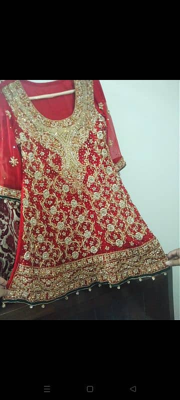 heavy bridal dress blood red color 3