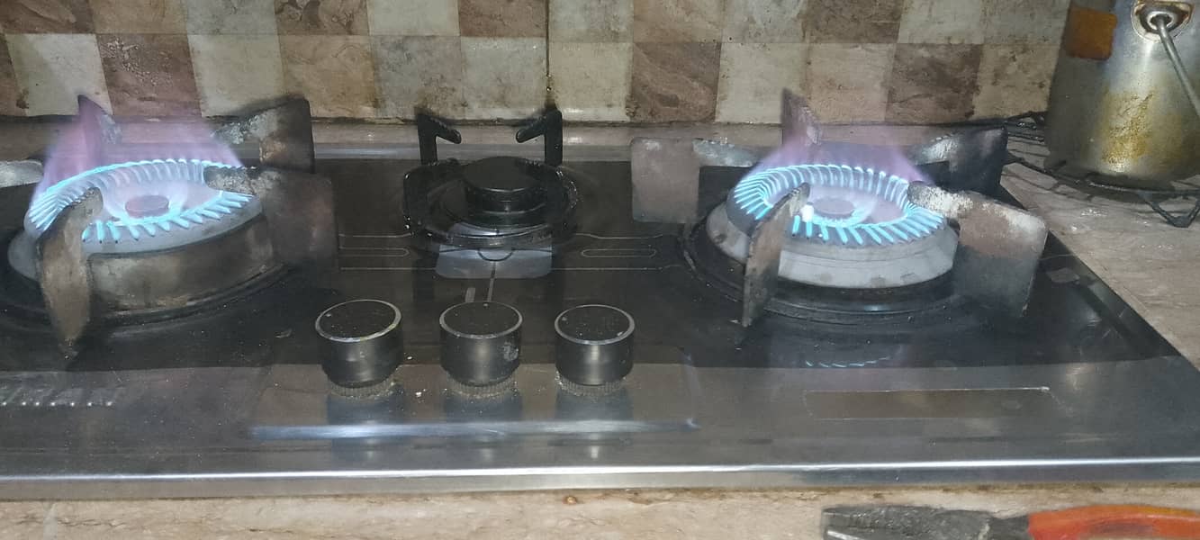 Steel hob 3 burner 1