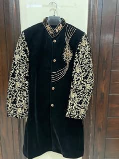 Beautiful black velvet sherwani