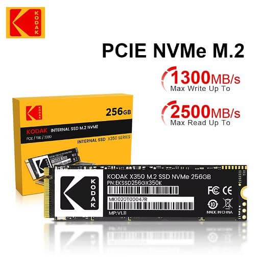 Kodak SSD NVME M2 / M. 2 256GB Drive Solid Hard 2280 M. 2 PCIe 3.0 Disk 2