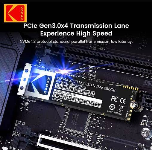 Kodak SSD NVME M2 / M. 2 256GB Drive Solid Hard 2280 M. 2 PCIe 3.0 Disk 5