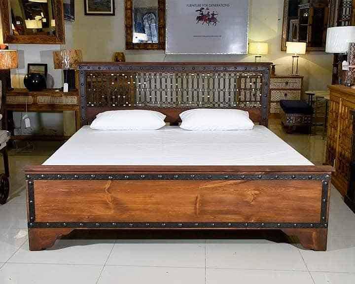 Bed from Pak Turk solid wood with metal work 10 years warranty 2