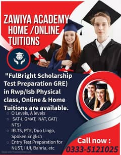 Home & Online Tuitions O/A Levels, SAT-I, GMAT, GRE, IELTS