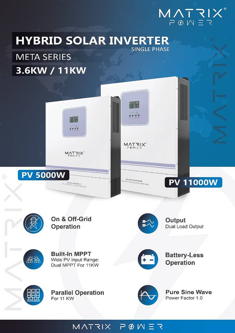 Matrix 3.6 KW Hibrid Solar Inverter , PV 5000W 0