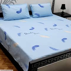 3 Pcs Cotton Salonica Printed Double Bedsheets