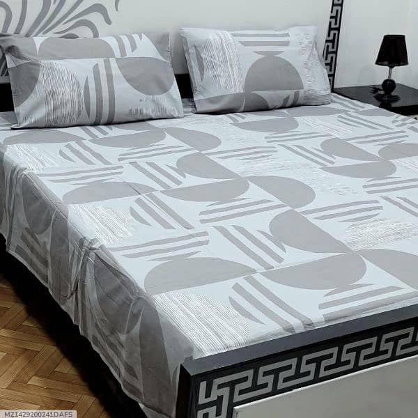 3 Pcs Cotton Salonica Printed Double Bedsheets 2