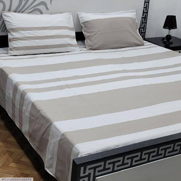 3 Pcs Cotton Salonica Printed Double Bedsheets 3