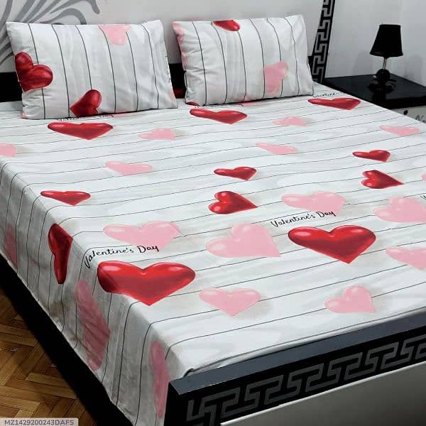 3 Pcs Cotton Salonica Printed Double Bedsheets 4