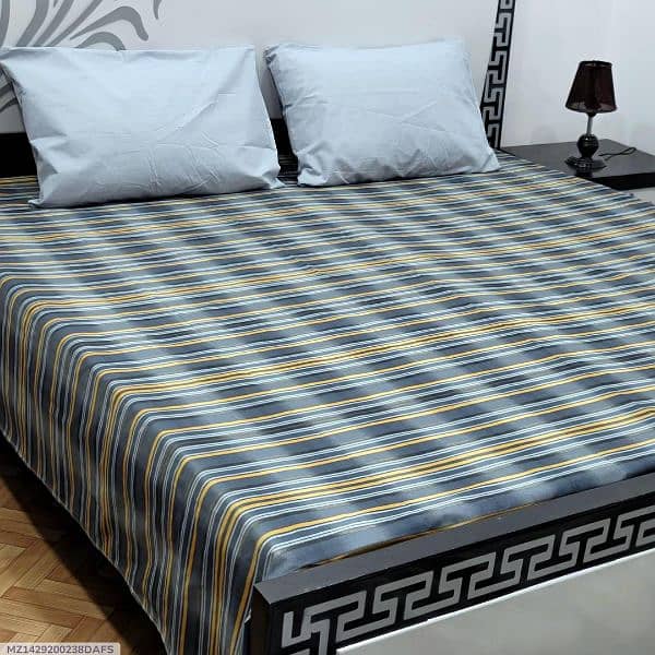 3 Pcs Cotton Salonica Printed Double Bedsheets 10