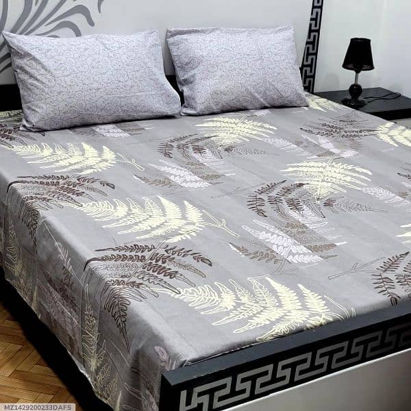 3 Pcs Cotton Salonica Printed Double Bedsheets 11