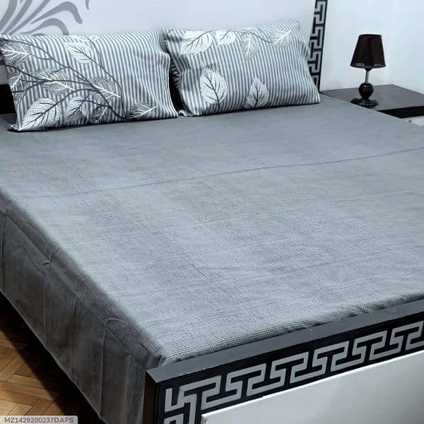 3 Pcs Cotton Salonica Printed Double Bedsheets 13