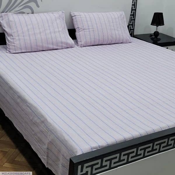 3 Pcs Cotton Salonica Printed Double Bedsheets 16