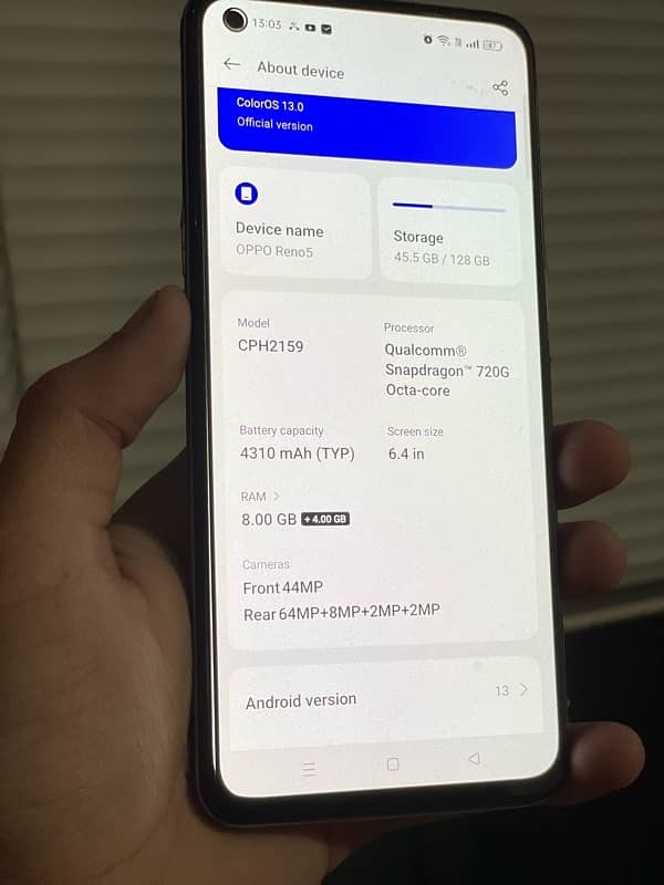 oppo reno 5 with box & charger 8/128 all ok best phone 3