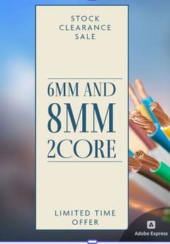 6mm and 8mm 2core cable