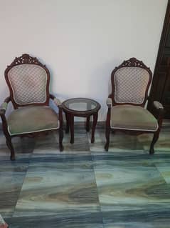 Chinioti Style Set of 2x Chairs with Small Table