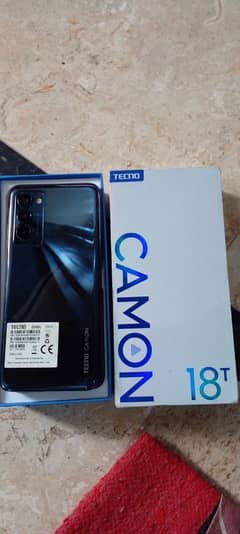 Tecno camon 18t with box best condition