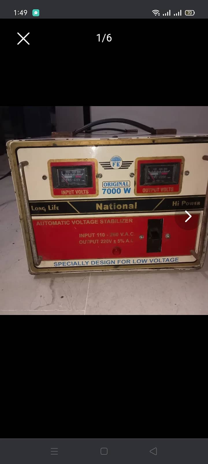 National 7000 watts stabilizer slightly used 4