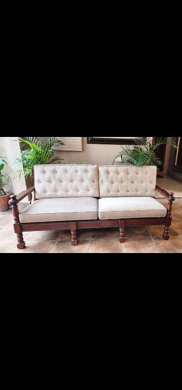 Sofa Set//Pure Shisham Wood Sofa//7 Seater Sofa and 2 Side Tables 5