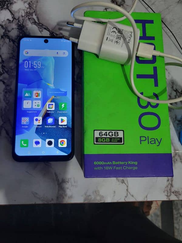 Infinix hot 30 play 8gb 64gb with all accessories (No Exchange offers) 0