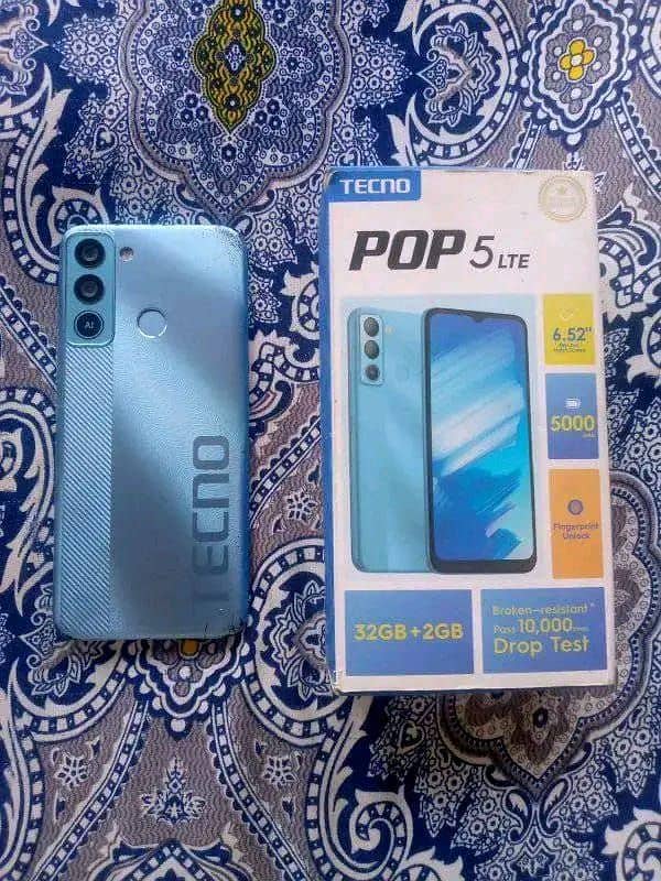 Tecno pop 5 lte with box 0