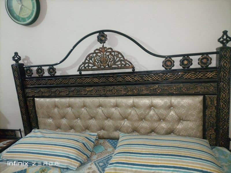 King Size Iron bed with side tables is for sale 2