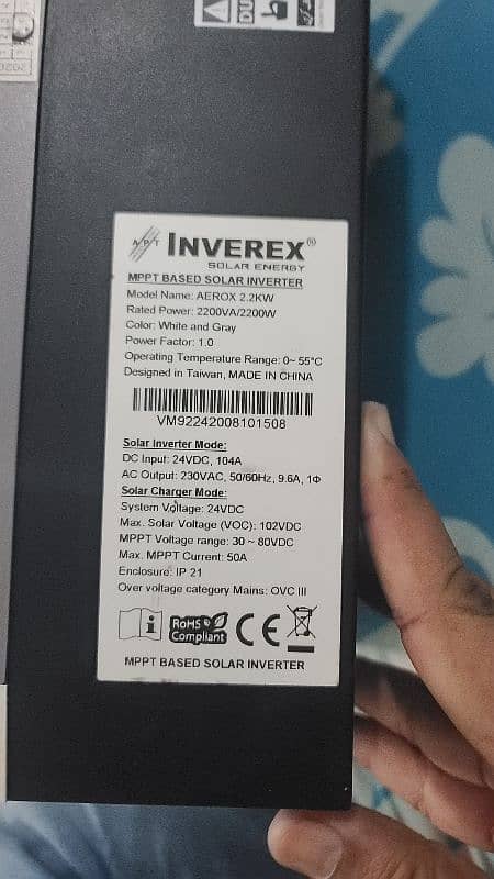 INVEREX SOLAR INVERTER 2.2KW 1