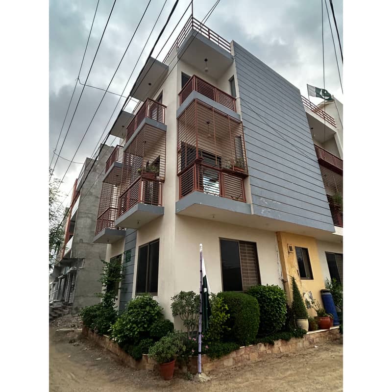 144 Sqyds Corner Ground plus Two Almost Brand New, 3 Unit, 2 Bed DD For Sale In Ancholi CHS 0